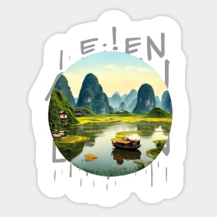 asian landscape design Sticker